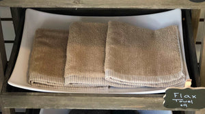Our soft flax towels are a nice addition to natural skin care products for mild exfoliation in the bath or shower.