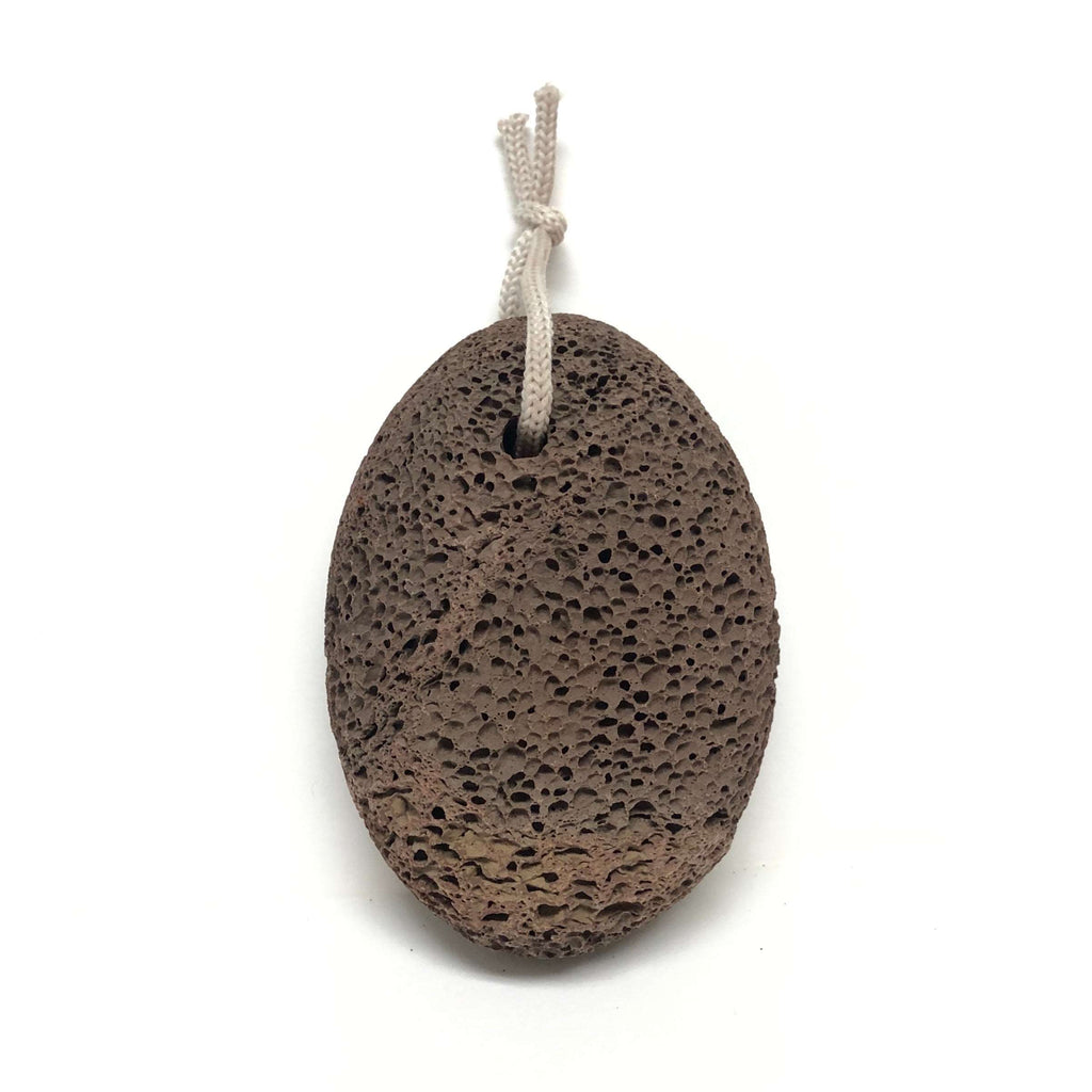 This lava pumice stone is perfect for scrubbing rough and dry cracked skin off the heels and feet. It features a rope loop for easy hanging.