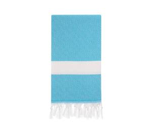 Diamond pattern Turkish towel for beach or bath in turquoise