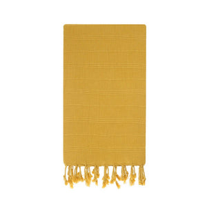 Turkish Cotton towel for bath or beach in Mustard