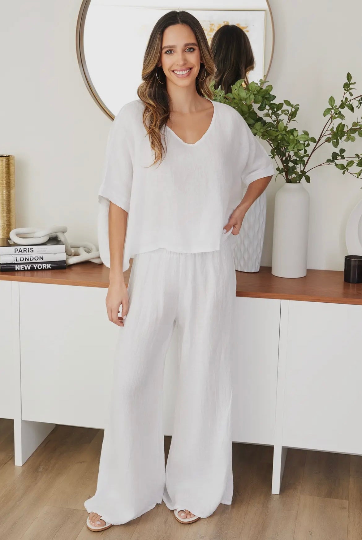 V-Neck Linen Top