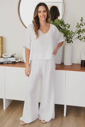 V-Neck Linen Top