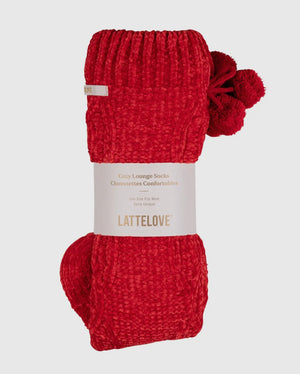 Chenille Pom Pom Lounge Socks