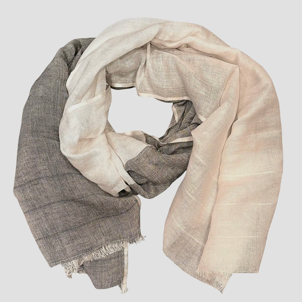 Pure Linen Black & White Scarf