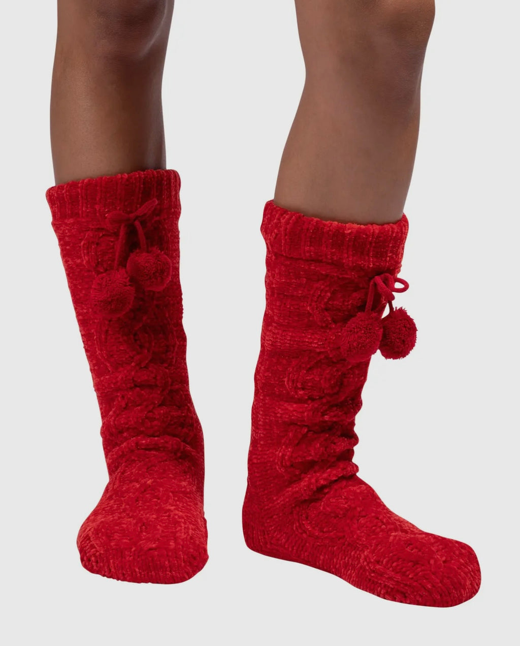 Chenille Pom Pom Lounge Socks