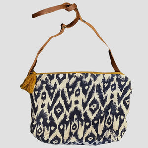 Navy & White Pure Cotton Crossbody Bag