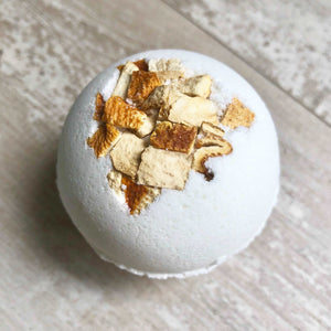 Bergamot Ylang Ylang Dead Sea bath bomb!  This citrusy sweet scent is known for its calming, relaxation, and purifying benefits.  It's also known to be an antidepressant, aid in immune health and help blood flow!
