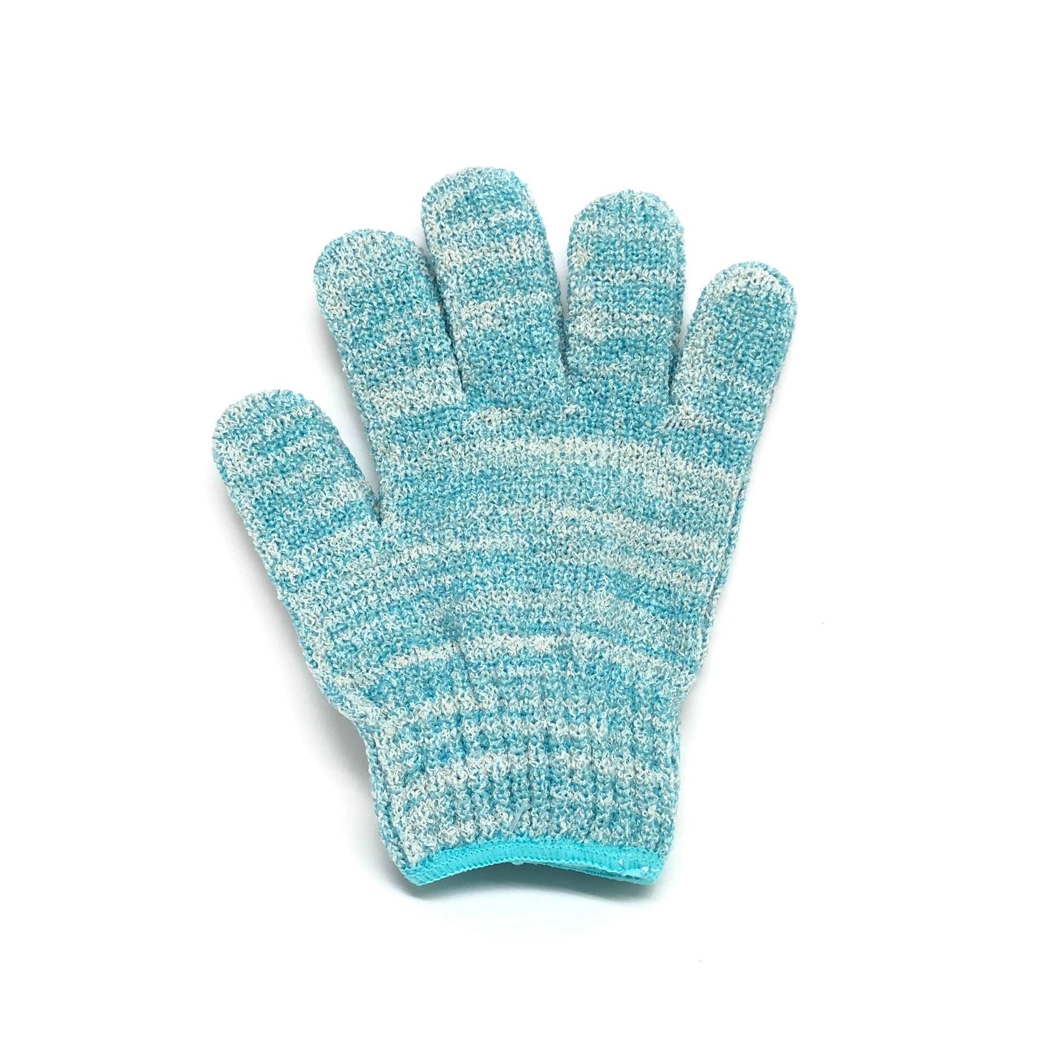 Our high quality shower gloves have a gentle, soft texture for exfoliating and can be used for both facial and body applications in the bath or shower. Sold in pairs.  Blue set.