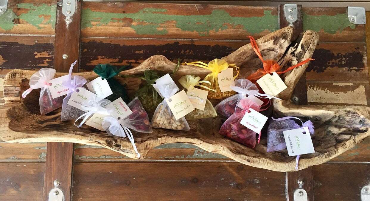 These unique sachets are handmade by us with all natural botanicals.  Place in a drawer, closet, car, suitcase, purse, or anywhere you desire a fresh, pure, and natural scent!