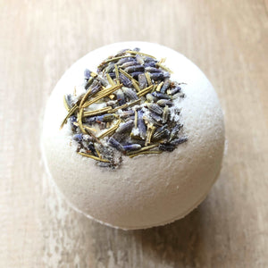 Dead Sea Bath Bomb!  Lavender has a lovely herbal scent which helps promote relaxation.  It is useful for treating anxiety, insomnia, depression, and restlessness.  Rosemary helps stimulate blood circulation and relieves pain associated with headaches, muscle pains, rheumatism and arthritis.  It's also known to tone skin and remove dryness.