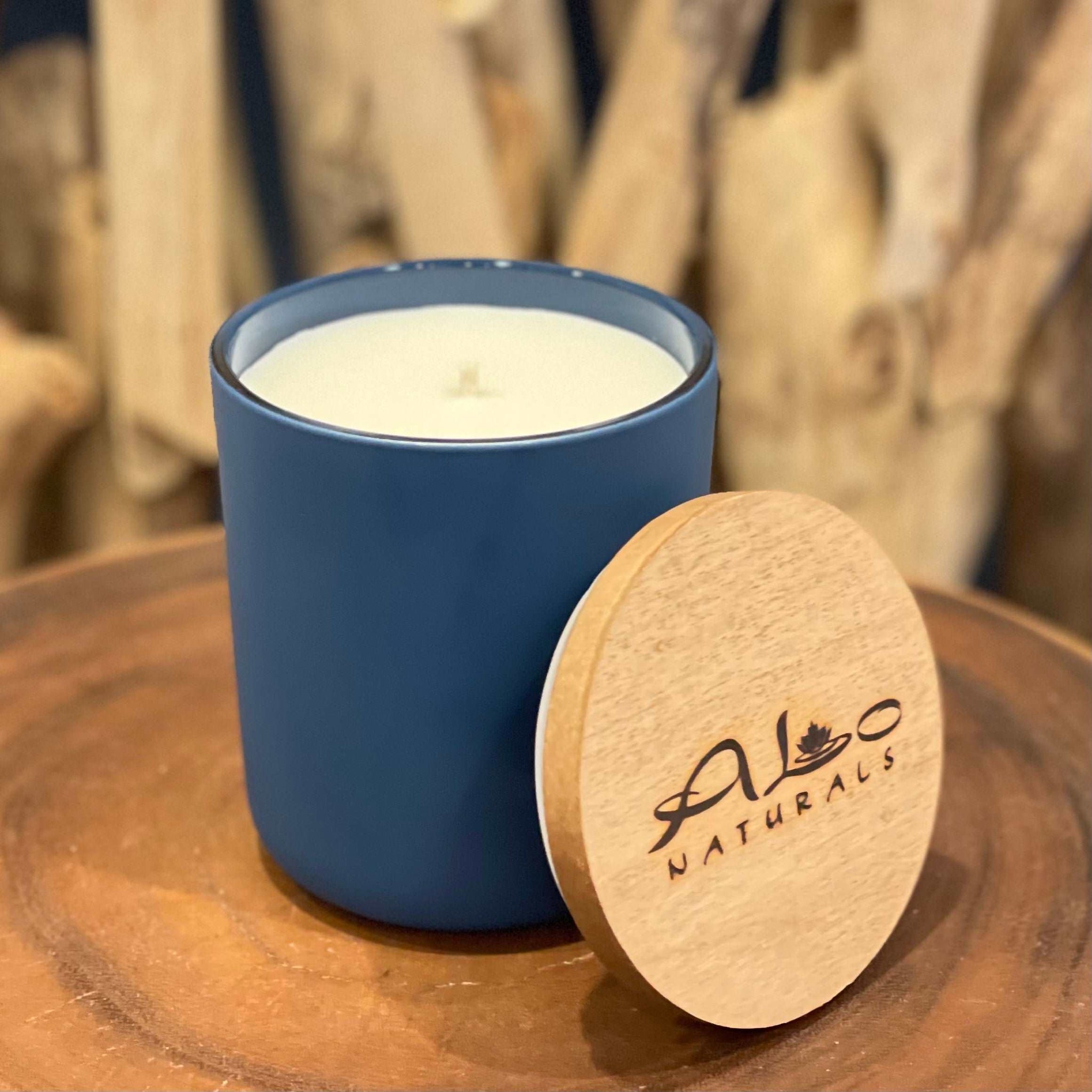 Deep Blue Ocean has the scent of fresh and clean masculinity.  13 ounces of hand poured soy wax in a navy blue frosted glass vessel with a cotton wick and maple wood lid.  Enjoy over 75 hours of burn time!