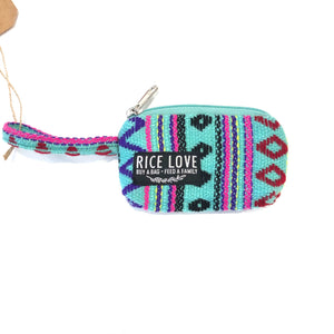  Money pouch. Turquoise. Buy a bag, feed a family in need a kilo of rice!