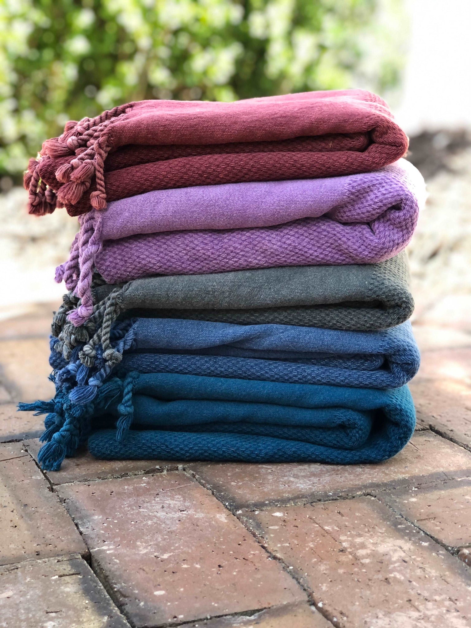 Beautiful shades of our Emira Turkish towels.