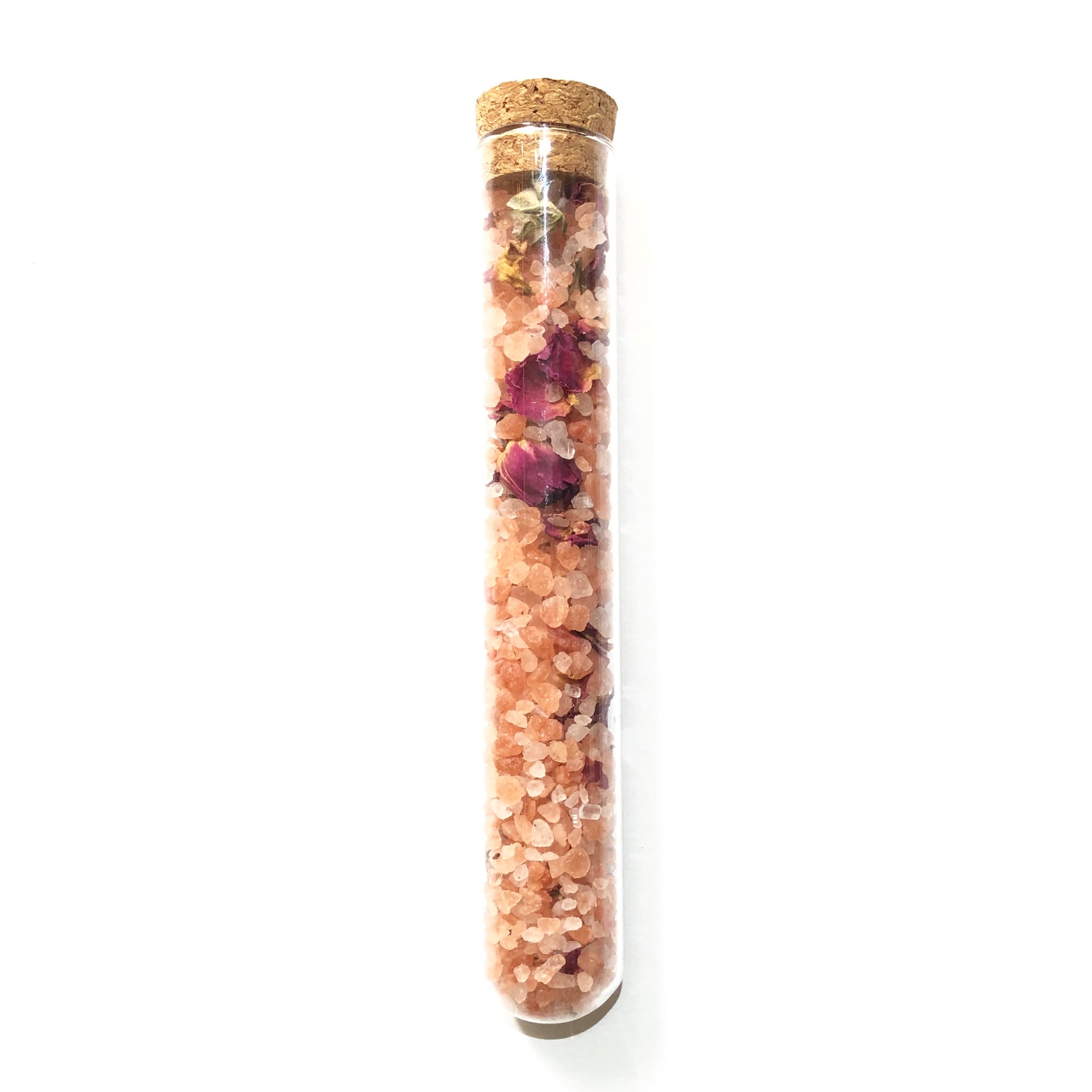 Our Himalayan Bath Salts are paired with red rose petals and scented with organic rose oil!  Himalayan pink salt is known to be rich in over 80 minerals and trace elements, making it the purest form of salt. It is known for its therapeutic properties, promoting relaxation of the body, and for its refreshing and energizing effects.  Rose oil is known to hydrate dry skin, clear acne, reduce signs of aging, minimize the appearance of scars, and help with skin conditions such as eczema and rosacea.