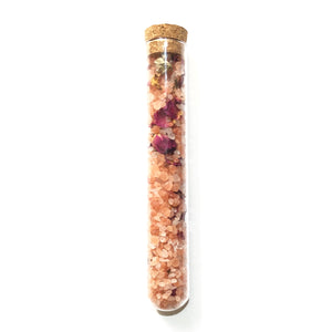 Our Himalayan Bath Salts are paired with red rose petals and scented with organic rose oil!  Himalayan pink salt is known to be rich in over 80 minerals and trace elements, making it the purest form of salt. It is known for its therapeutic properties, promoting relaxation of the body, and for its refreshing and energizing effects.  Rose oil is known to hydrate dry skin, clear acne, reduce signs of aging, minimize the appearance of scars, and help with skin conditions such as eczema and rosacea.