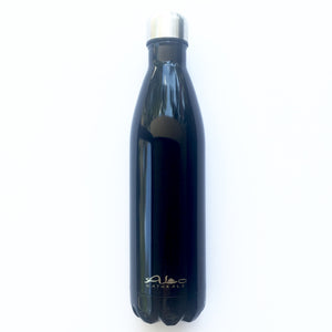 High grade 18/8 stainless steel Vacuum sealed BPA free Toxin free Triple walled Stays cold 24 hours Stays hot 12 hours 750 ml Eco-friendly Black