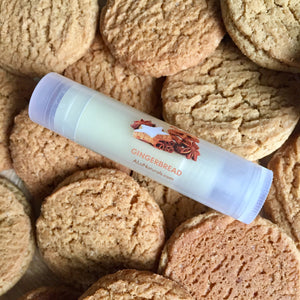 Our delicious all natural Gingerbread lip balm contains vitamins A, B, D, E, and protein. It increases collagen production, has anti-aging properties, and aids in healing cold sores. 