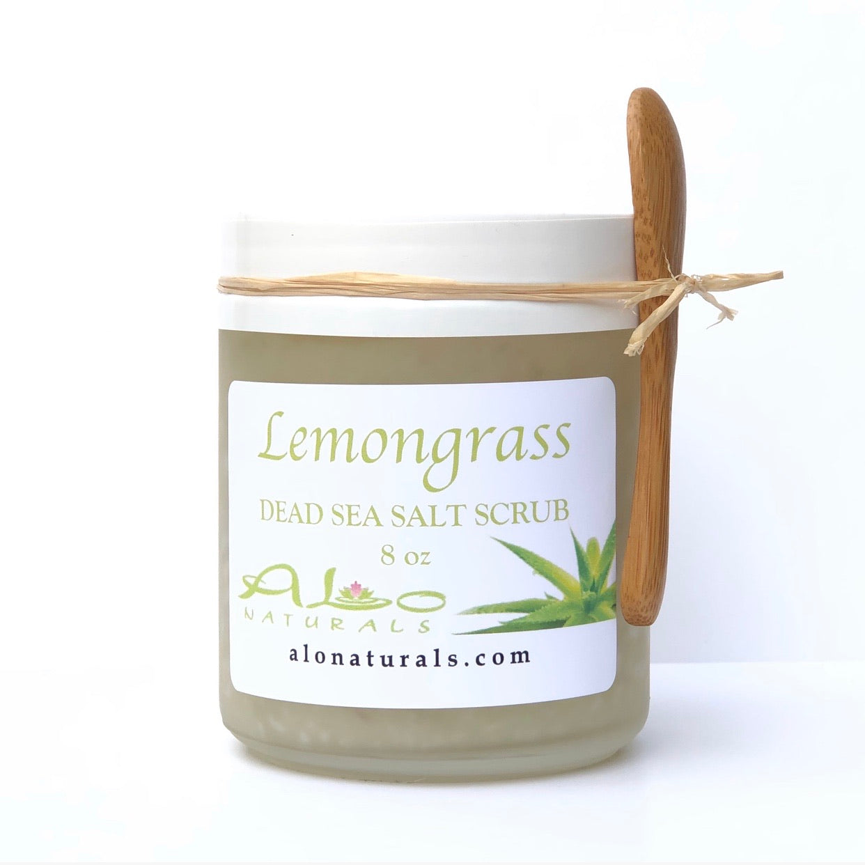 Lemongrass oil is known to enhance skin texture, cleanse and detoxify skin and pours, and eliminate excess oil from the skin. Dead Sea salt has been used for centuries to promote health and wellness, treat minor skin disorders, detoxify the body, aid in anti-aging, and improve blood circulation which promotes healing and renewal. This salt has a lower sodium content than regular sea salt which balances minerals that feed and nourish the skin and body.  8 ounce jar.  Includes bamboo spoon.