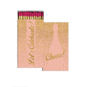 These Celebration jumbo matches are perfect for lighting our hand poured soy candles!  These decorative matches are a lovely addition to enhance any home décor.  Our designer match boxes are reusable, and each comes with 50 matches tipped in pink.