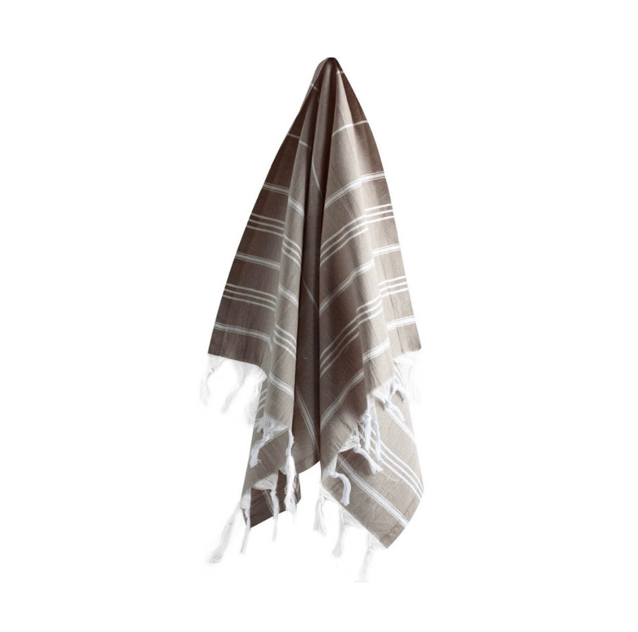 Turkish cotton hand towel in Cafe. Known for its softness, absorbency, quick dry, and antimicrobial properties.