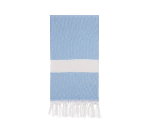 Diamond pattern Turkish towel for beach or bath in light blue