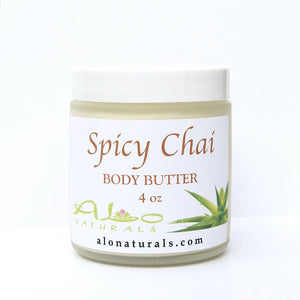 All natural body butter in Spicy Chai scent.  Intense moisturizer for the body and skin. 4oz jar.