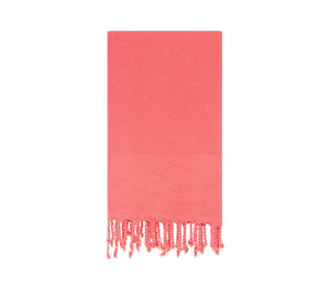 Turkish towel for beach or bath in coral