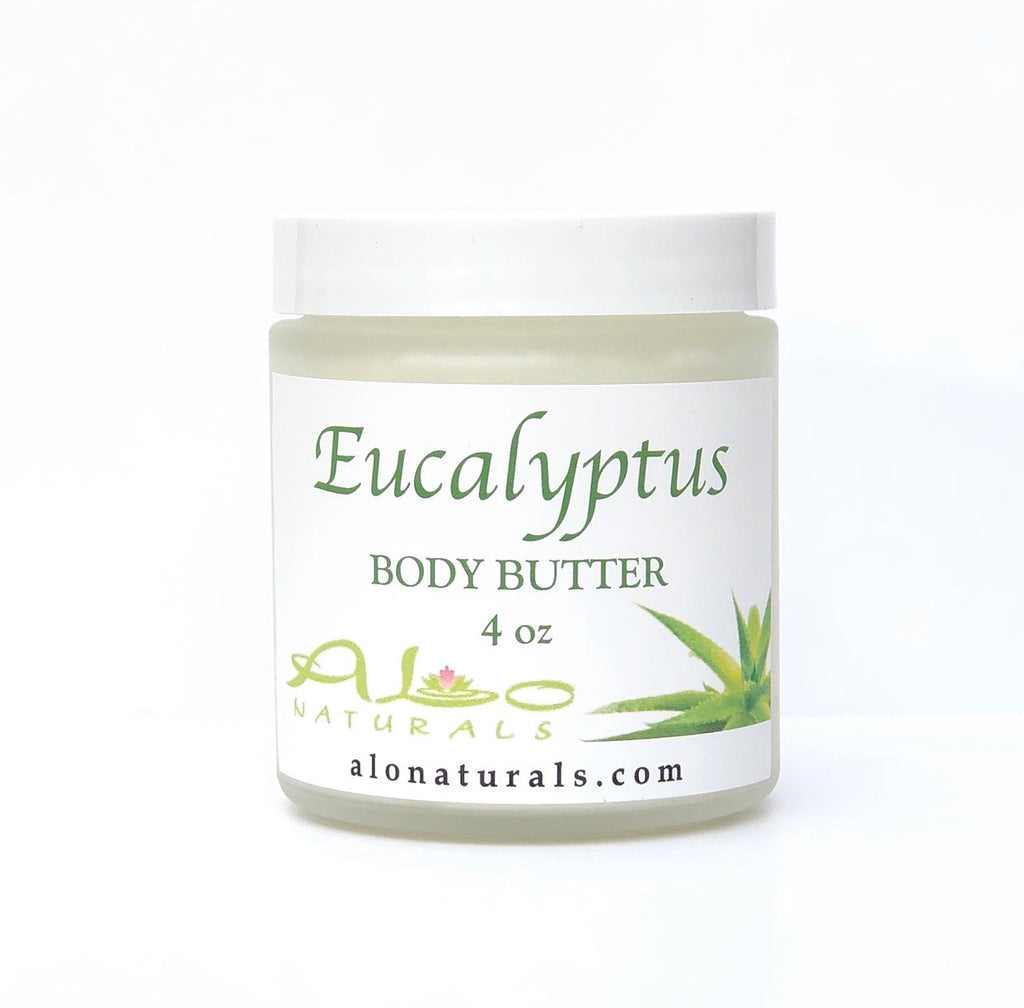 All natural Eucalyptus scented body butter.  Formulated to heal and hydrate skin.  4oz jar.